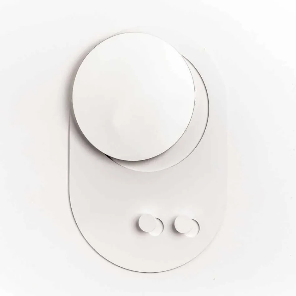 Nowoczesny wieszak ścienny ze stali z lustrem Made in Italy - Pilippo Viadurini