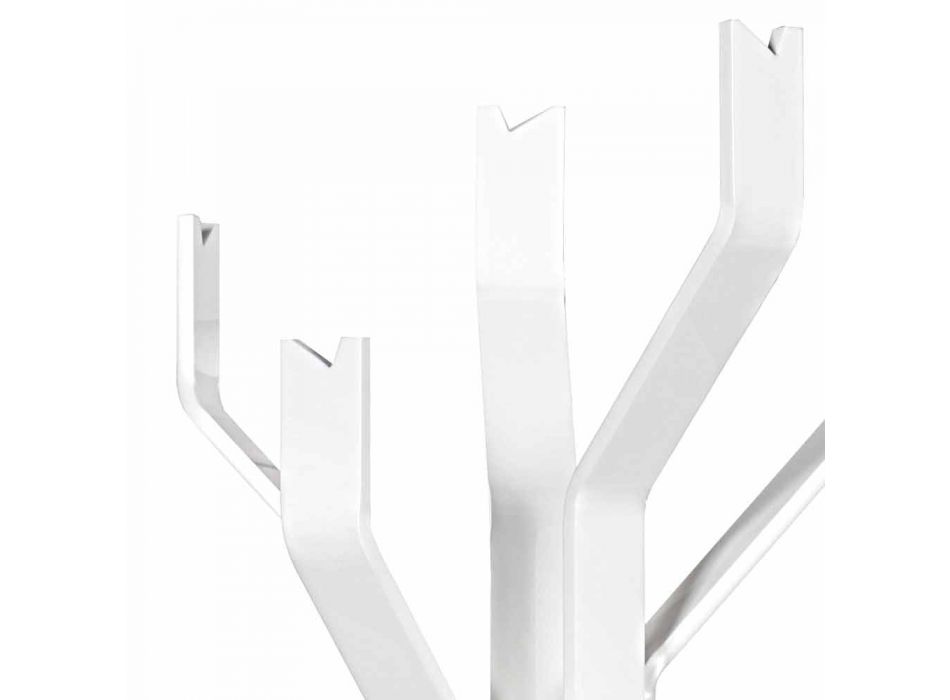 Biały wieszak Andrea z 5 hakami, nowoczesny design Viadurini