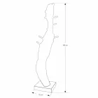 Wieszak ze strukturą i kołkami z litego drewna tekowego - jodła Viadurini