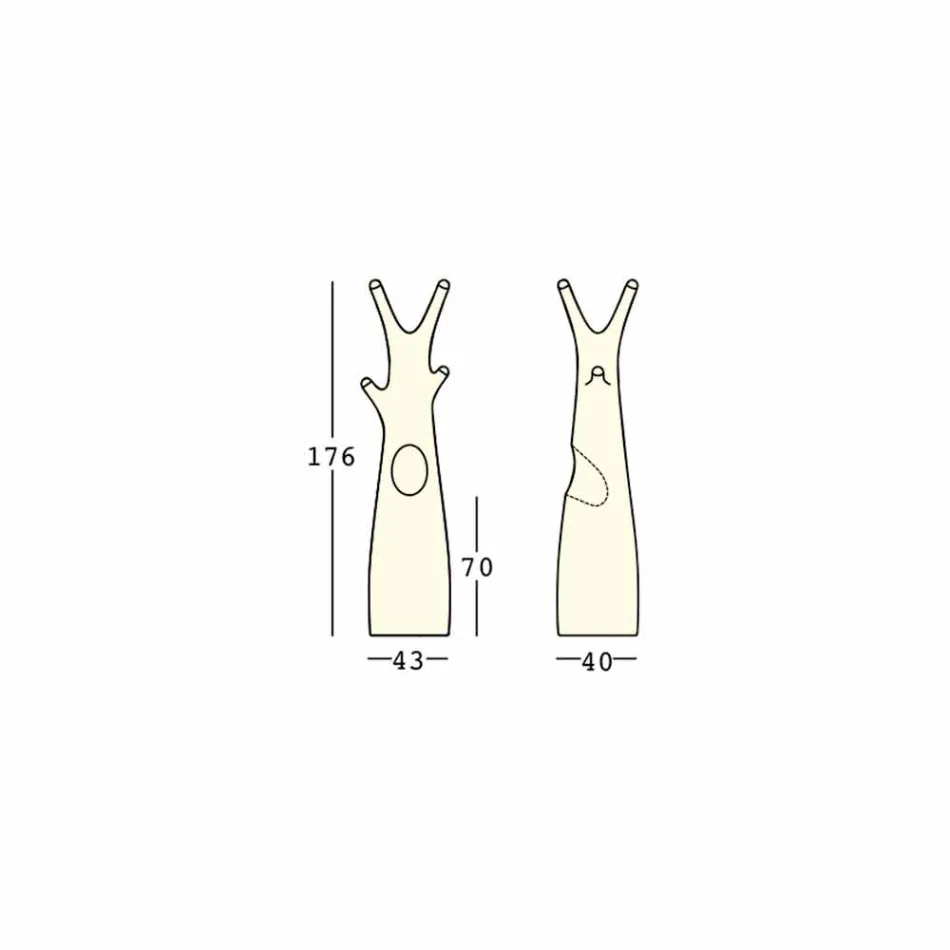 Świecący stojak na płaszcz z polietylenu ze światłem LED Made in Italy - Oldia Viadurini