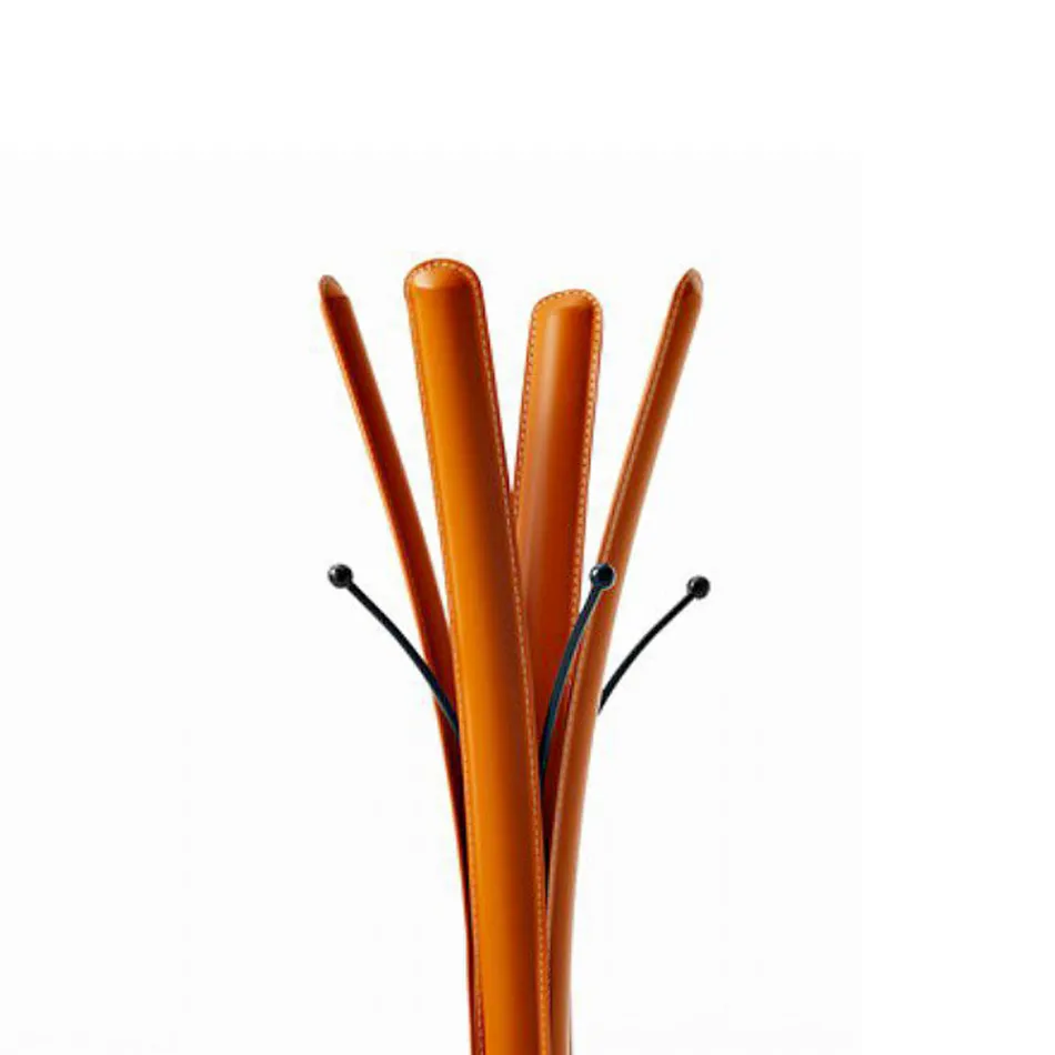 Wieszak ze stali o nowoczesnym designie pokryty skórą - Natura Viadurini