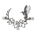 Żelazny wieszak na płaszcze z dekoracją kolibra Made in Italy - klucz Viadurini