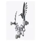 Żelazny wieszak na płaszcze z dekoracją kolibra Made in Italy - klucz Viadurini