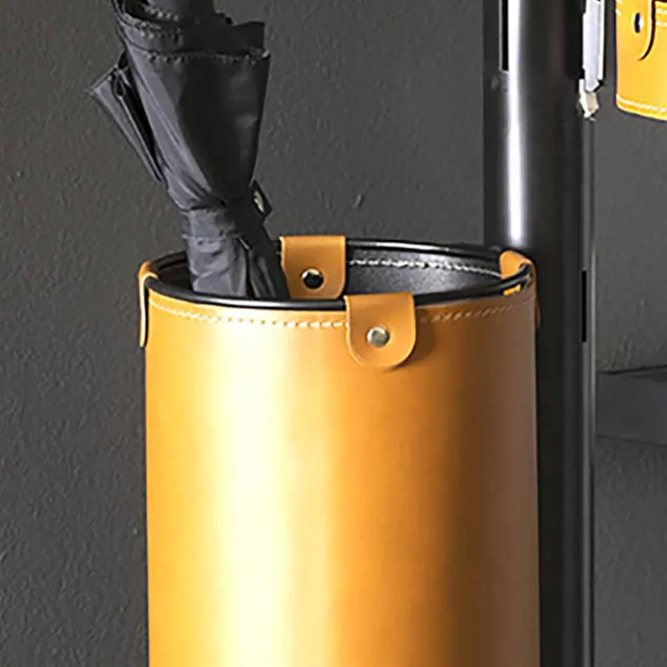 Wieszak skórzany o nowoczesnym designie wykonany ze skóry Made in Italy - Adelfo Viadurini