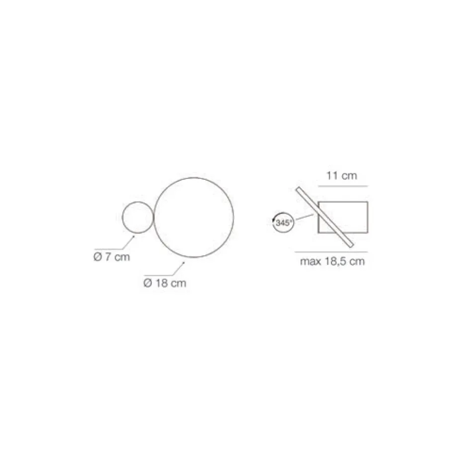 Obrotowa metalowa lampa ścienna 345° Made in Italy - Lumi Viadurini
