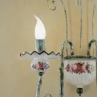 Kinkiet 2 Światła z ręcznie zdobionej ceramiki i antycznego mosiądzu - Sanremo Viadurini