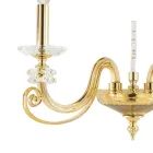 Kinkiet z 2 światłami z dmuchanego szkła i klasycznym luksusowym kryształem optycznym - Cassea Viadurini