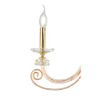 Kinkiet z 2 światłami z dmuchanego szkła i klasycznym luksusowym kryształem optycznym - Cassea Viadurini