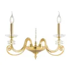 Kinkiet z 2 światłami z dmuchanego szkła i klasycznym luksusowym kryształem optycznym - Cassea Viadurini