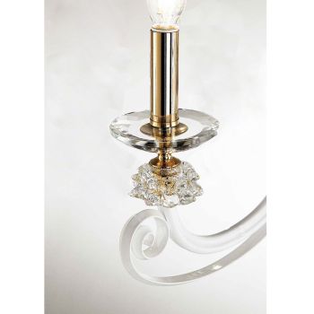 Kinkiet z 3 lampami z dmuchanego szkła i klasycznym luksusowym kryształem optycznym - Cassea
