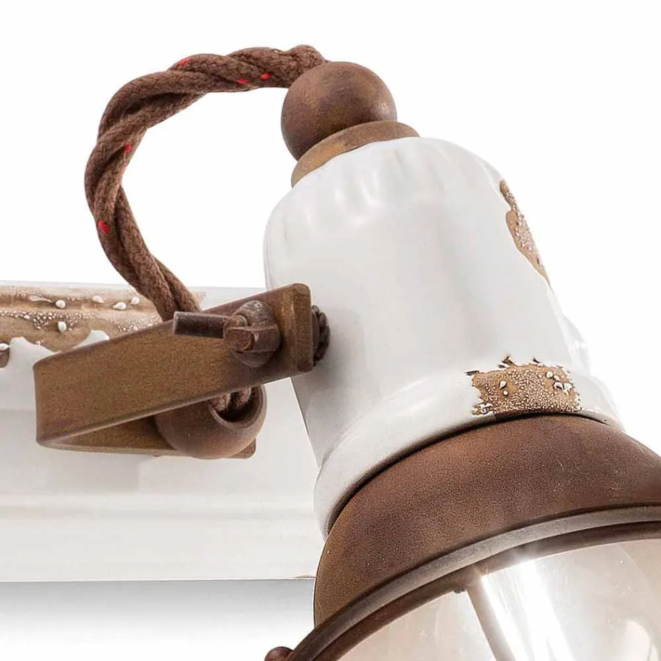 Aplikacja dwa reflektory Amelia Ferroluce rzemiosła Viadurini