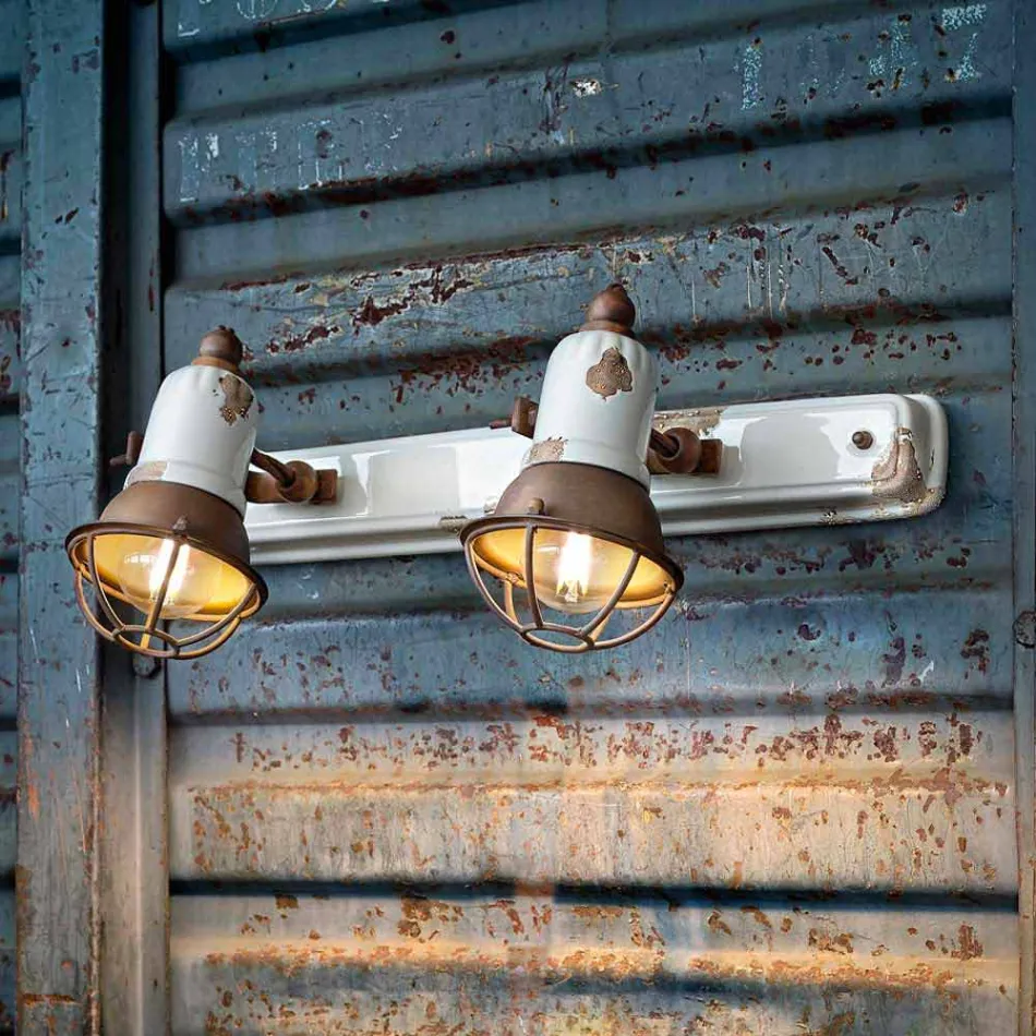 Aplikacja dwa reflektory Amelia Ferroluce rzemiosła Viadurini