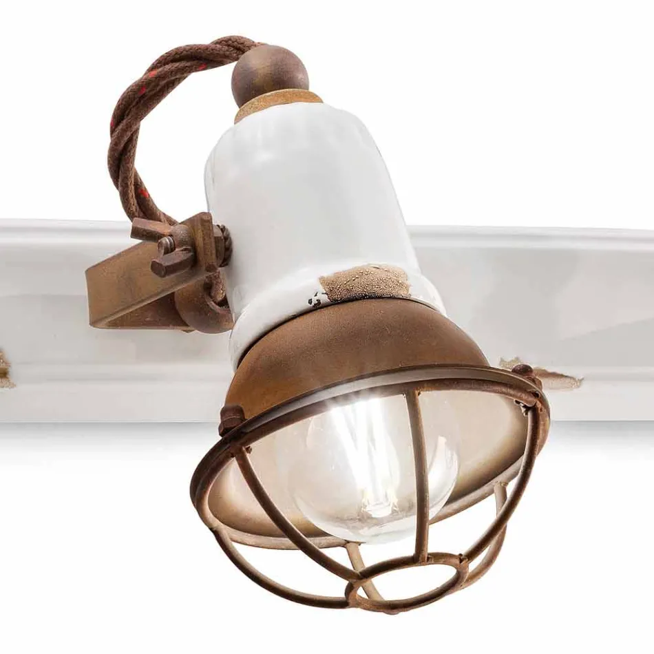 Aplikacja dwa reflektory Amelia Ferroluce rzemiosła Viadurini