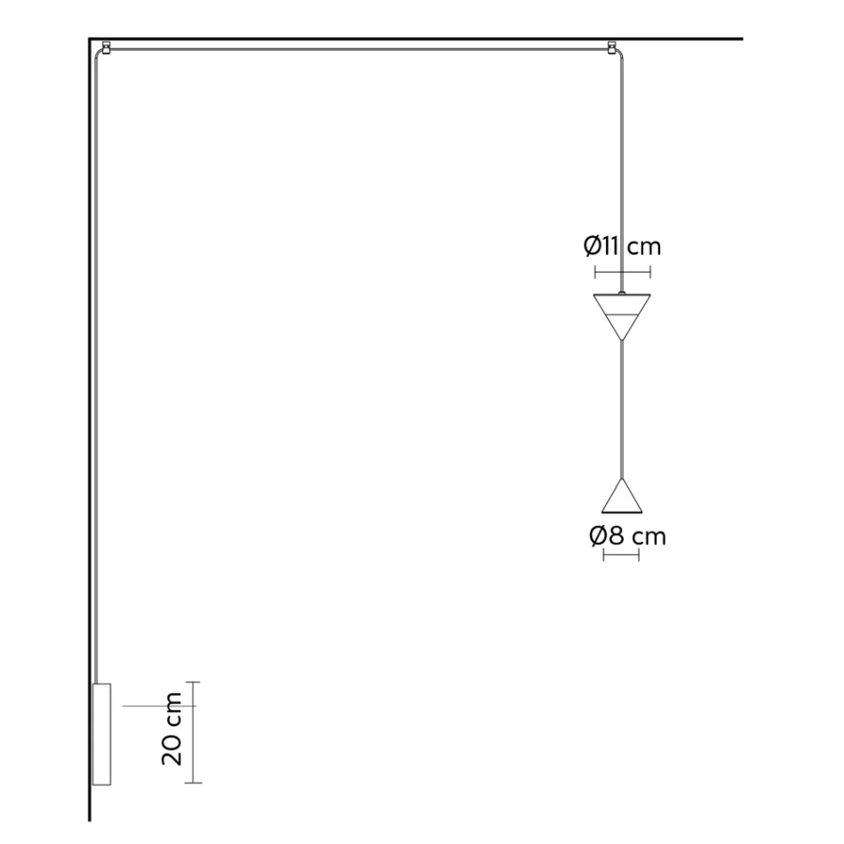 Kinkiet z czarnego aluminium i podwójnego stożka, minimalistyczny design - Mercado Viadurini