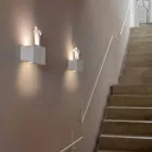 Kinkiet ścienny z 3 diodami LED w matowej białej ceramice z Umarell - Ometto Viadurini