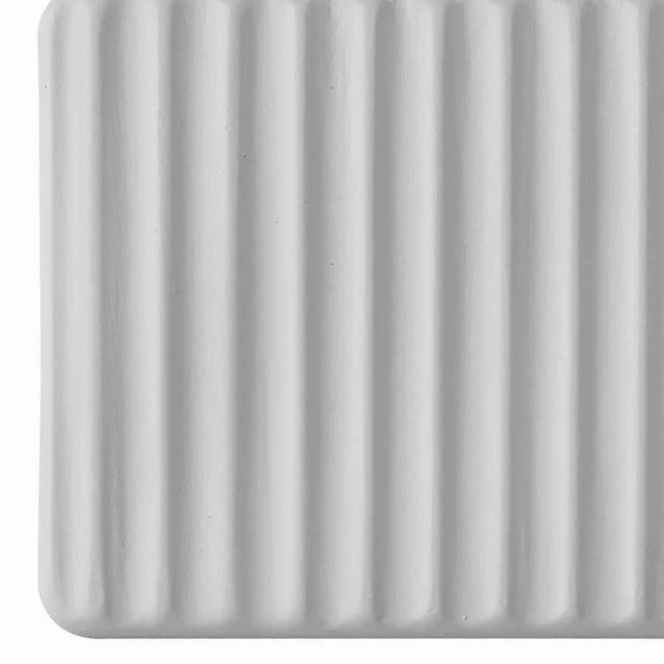 Kinkiet ścienny z 3 diodami LED w matowej białej ceramice z Umarell - Ometto Viadurini