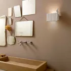 Kinkiet ścienny z 3 diodami LED w matowej białej ceramice z Umarell - Ometto Viadurini