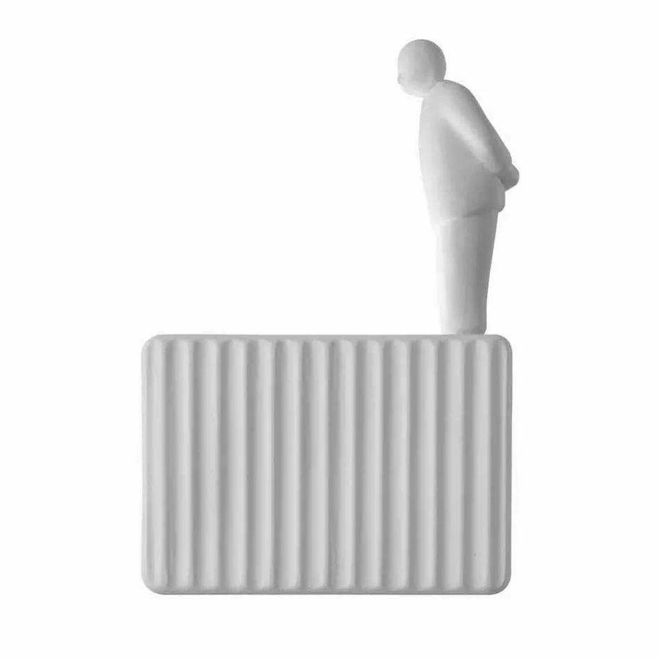 Kinkiet ścienny z 3 diodami LED w matowej białej ceramice z Umarell - Ometto Viadurini