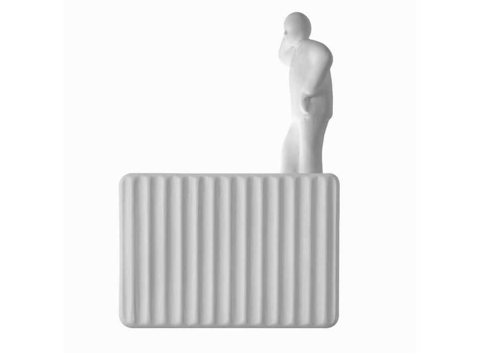 Kinkiet ścienny z 3 diodami LED w matowej białej ceramice z Umarell - Ometto Viadurini