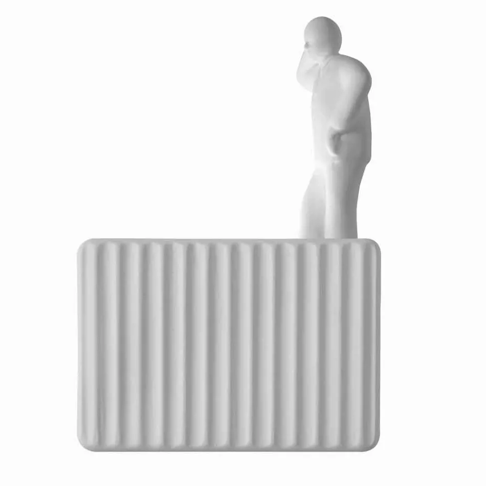 Kinkiet ścienny z 3 diodami LED w matowej białej ceramice z Umarell - Ometto Viadurini