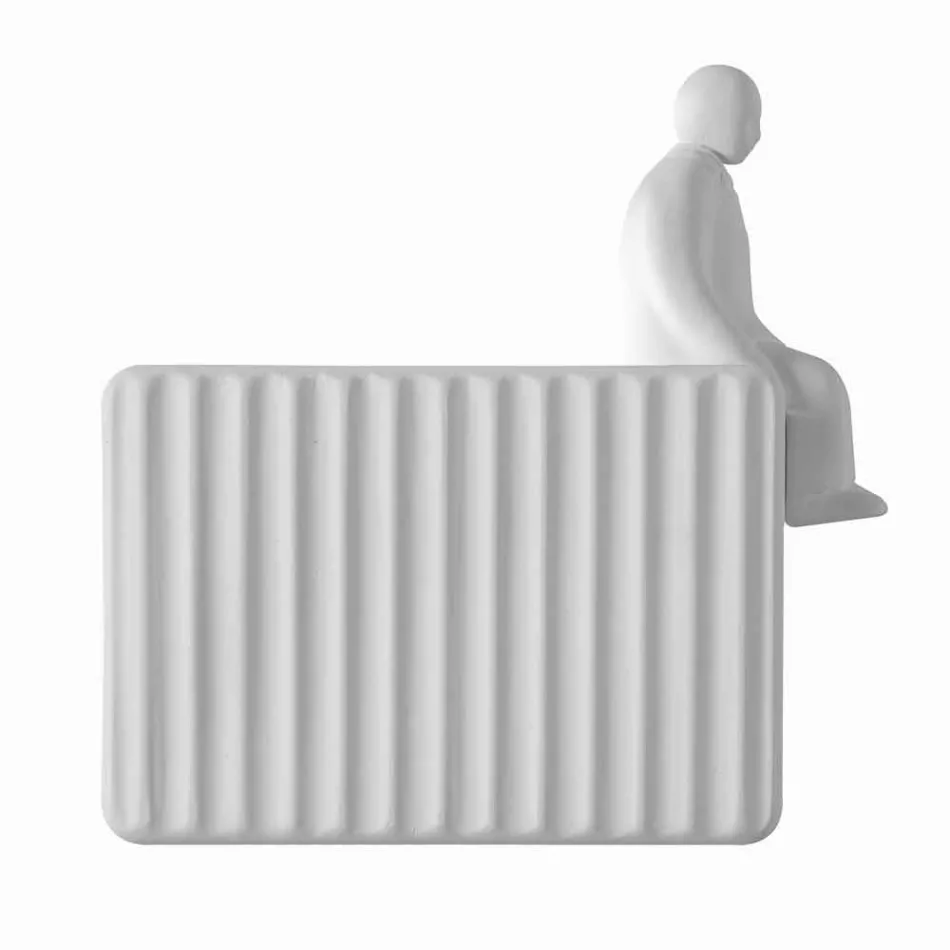 Kinkiet ścienny z 3 diodami LED w matowej białej ceramice z Umarell - Ometto Viadurini