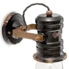 Reflektor z aplikacją na ścianę z ceramiki, szkła i metalu, różne wykończenia Joy Ferroluce Viadurini