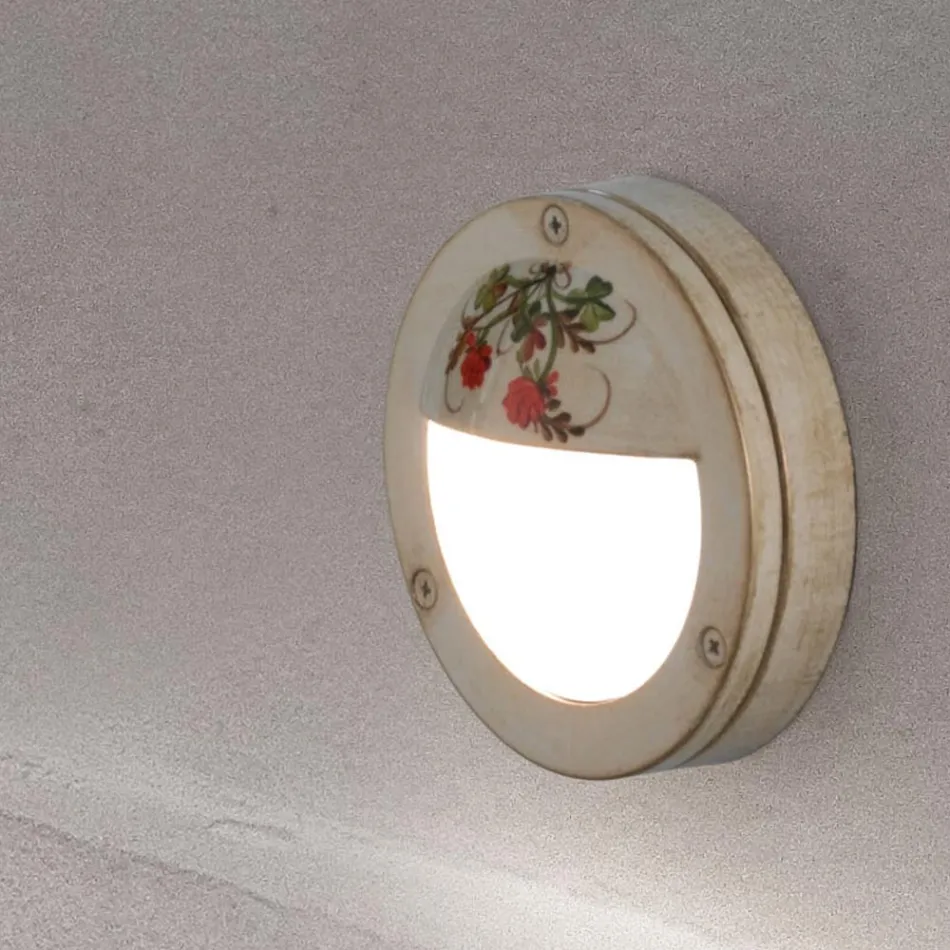 Okrągła aluminiowa lampa ścienna ręcznie malowana - Brindisi Viadurini