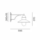 Kinkiet zewnętrzny w stylu vintage z mosiądzu, miedzi i szkła - Borgo od Il Fanale Viadurini