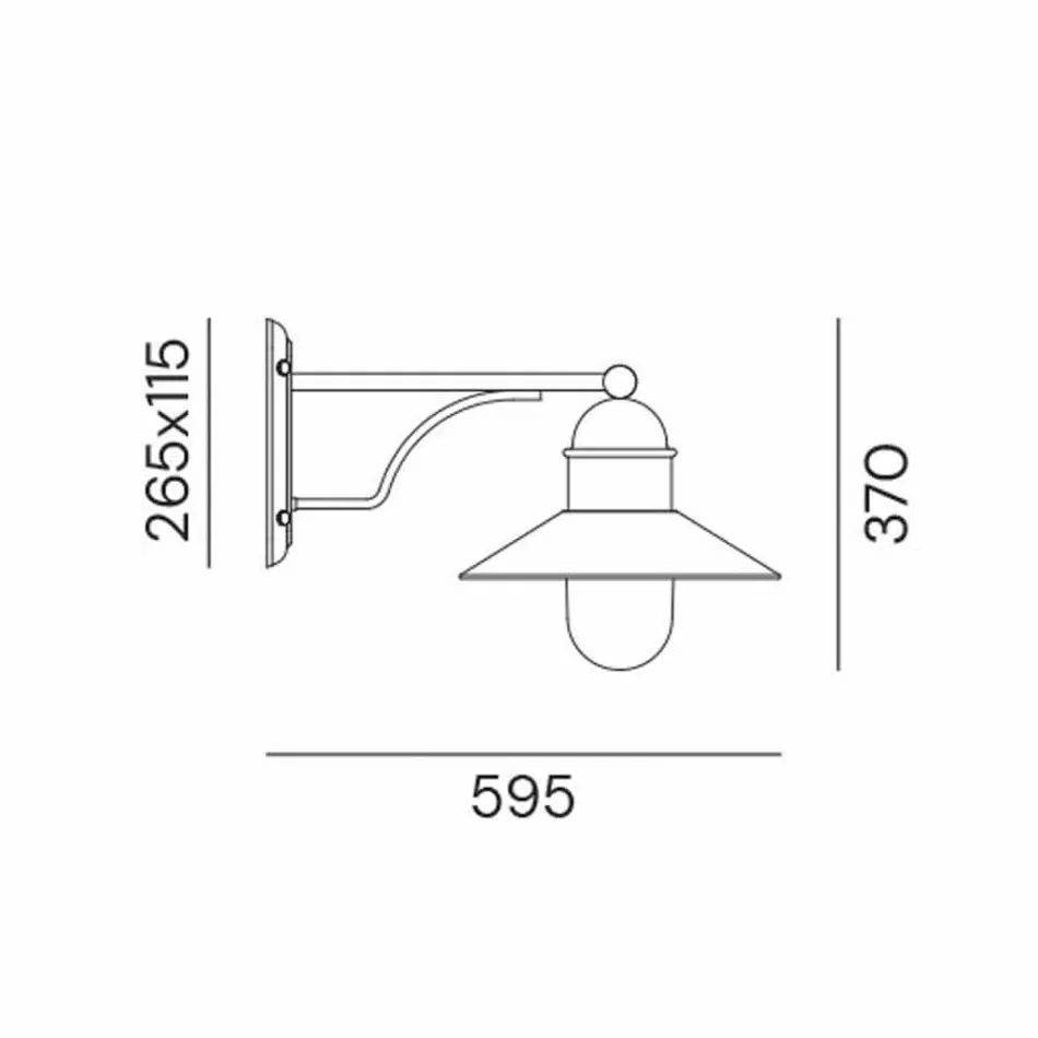 Kinkiet zewnętrzny w stylu vintage z mosiądzu, miedzi i szkła - Borgo od Il Fanale Viadurini