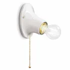 Kinkiet ścienny z białej ceramiki Trieste od Ferroluce Viadurini