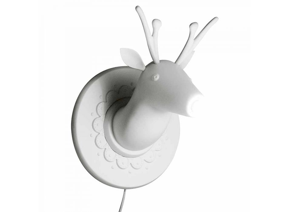 Aplikacja ścienna z matowej białej ceramiki w nowoczesnym stylu w kolorze Cervo - Memento