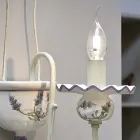 Kinkiet ścienny z ceramiki ręcznie malowanej i mosiądzu lakierowanego - Sanremo Viadurini