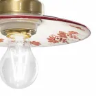 Lampa ścienna Vintage Design z żelaza i ręcznie malowanej ceramiki - Asti Viadurini