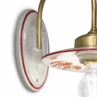 Lampa ścienna Vintage Design z żelaza i ręcznie malowanej ceramiki - Asti Viadurini