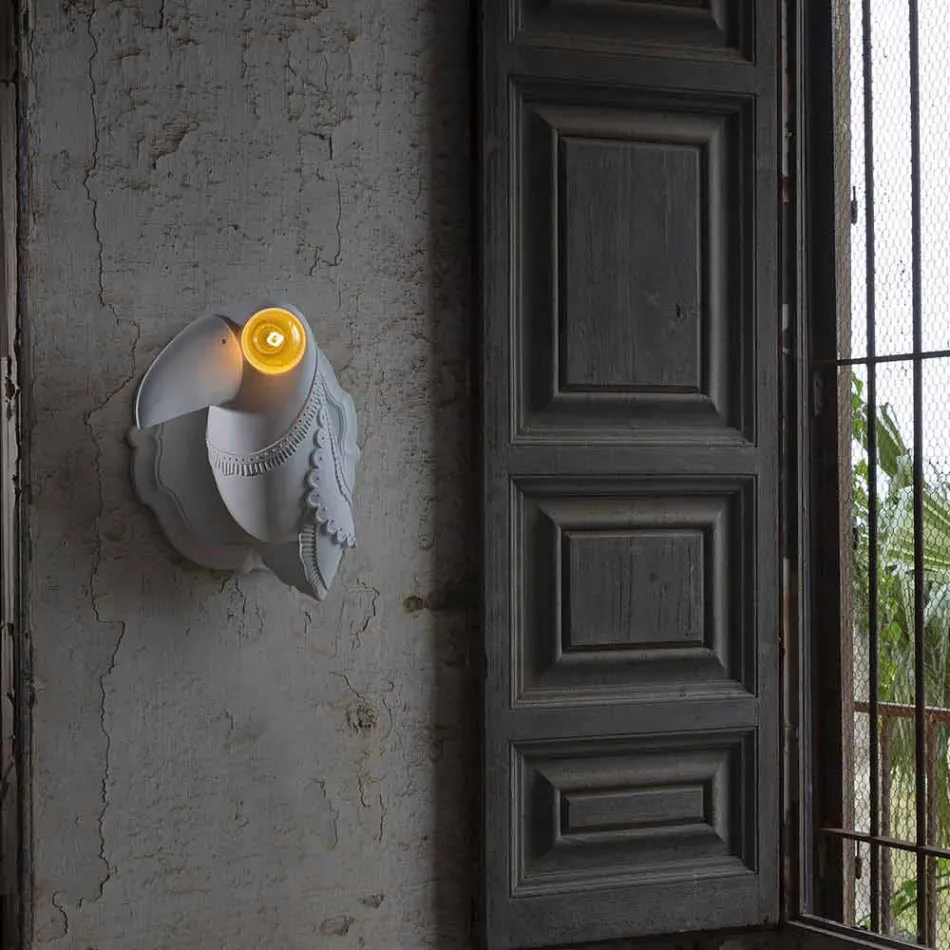 Kinkiet z matowej białej ceramiki o nowoczesnym włoskim designie - Tucano Viadurini