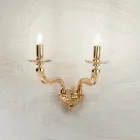 Klasyczny kinkiet 2 światła z ręcznie robionego szkła i metalu Rigaton - Fievole Viadurini