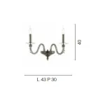 Klasyczny kinkiet 2 światła z dmuchanego szkła i ręcznie robione detale - Phaedra Viadurini