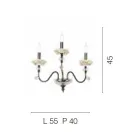 Klasyczny kinkiet 3 lampy z porcelany i luksusowego szkła dmuchanego - Eteria Viadurini