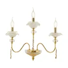 Klasyczny kinkiet z 3 światłami ze szkła, kryształu i luksusowego metalu - Flandria Viadurini