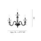 Klasyczny kinkiet 3 światła Ręcznie wykonane luksusowe szkło Made in Italy - Saline Viadurini