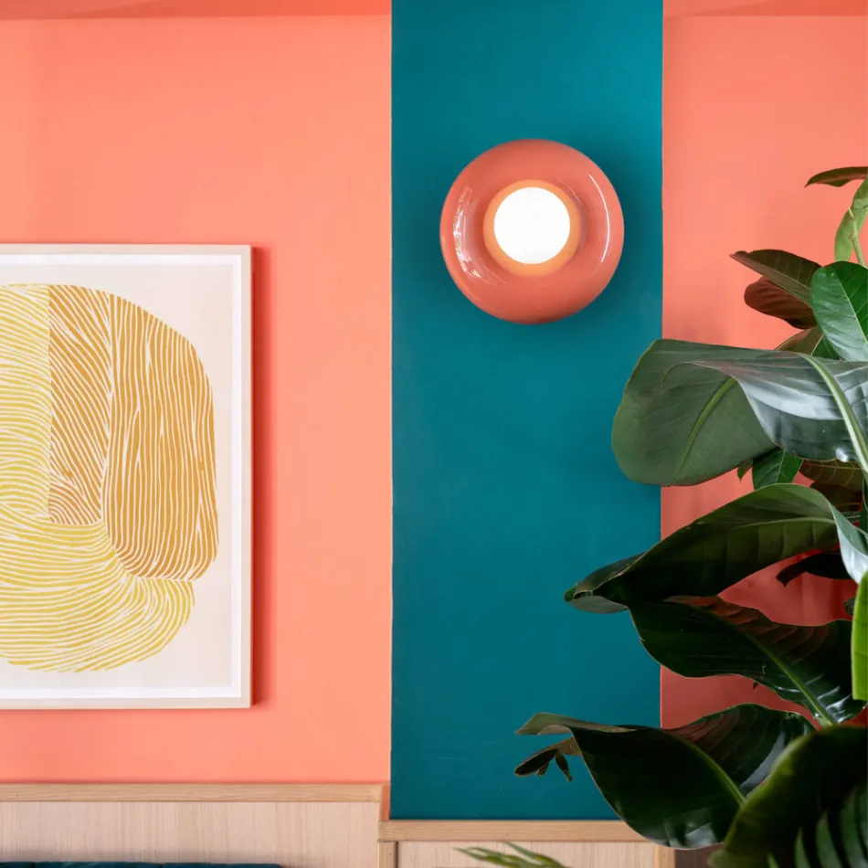 Kinkiet z kloszem ze szkła opalowego Made in Italy - Bumbum Viadurini