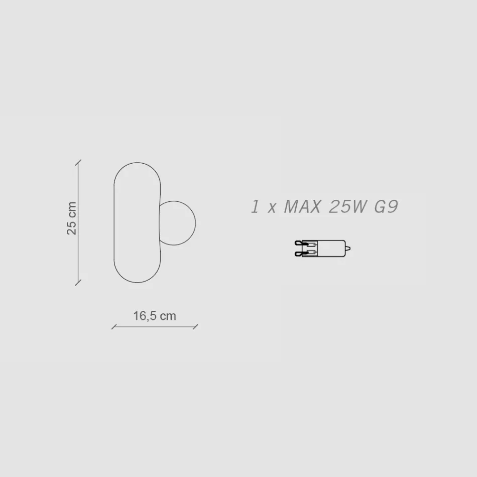 Kinkiet z kloszem ze szkła opalowego Made in Italy - Bumbum Viadurini