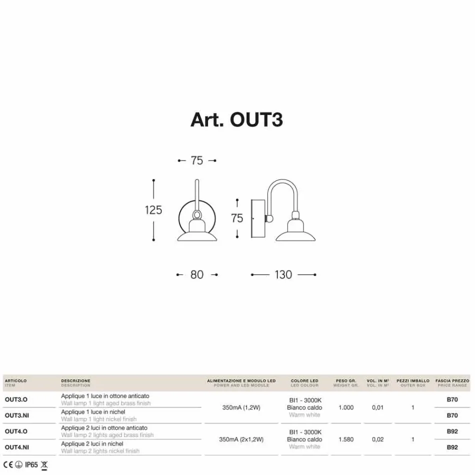 Światło na zewnątrz pierwszego światła Bugatti Aldo Bernardi Viadurini