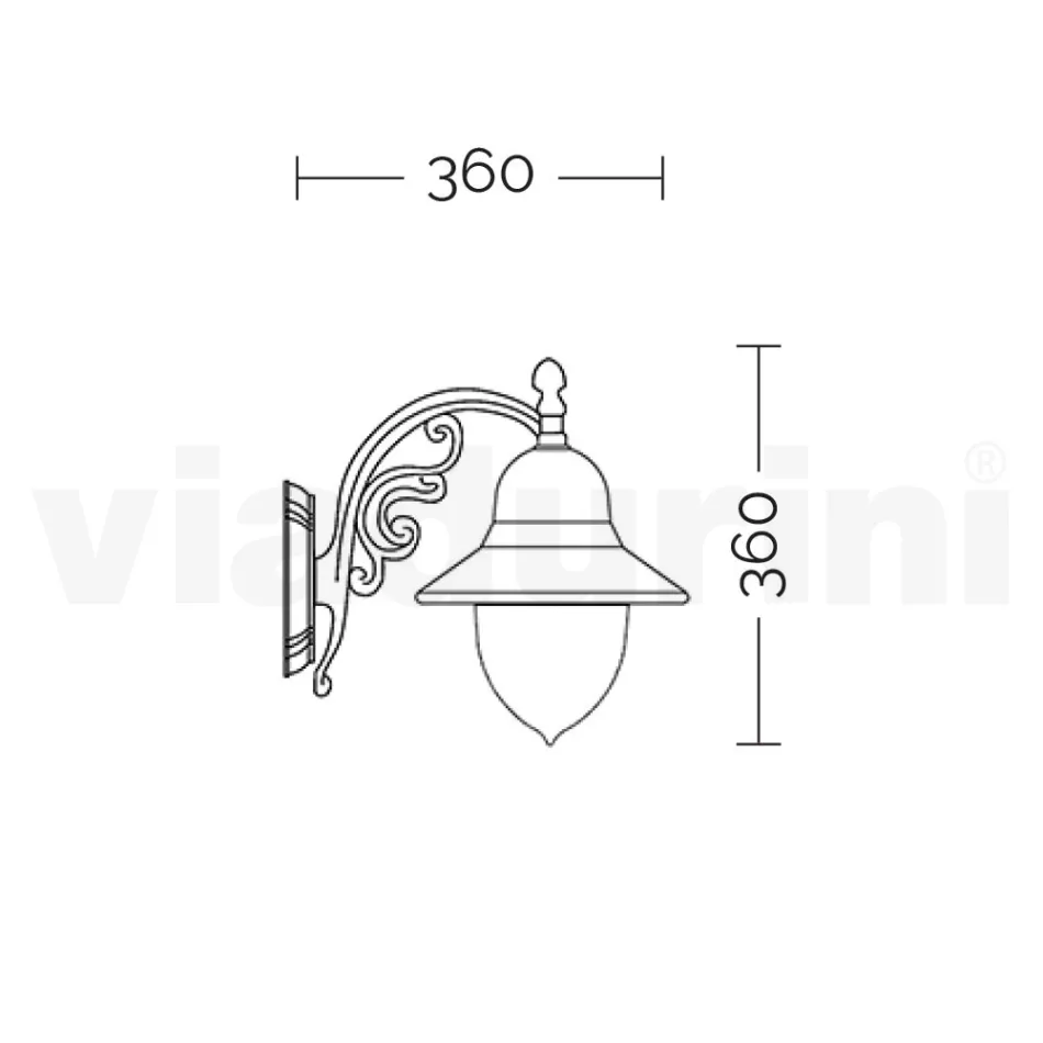 Kinkiet zewnętrzny z aluminium i poliwęglanu Made in Italy - Cassandra Viadurini
