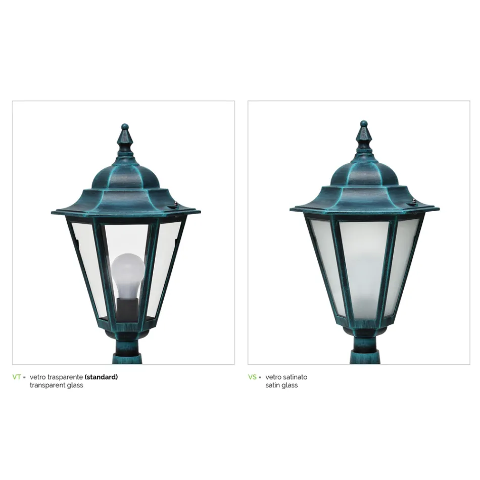 Kinkiet zewnętrzny z aluminium i szkła Made in Italy Vintage - Janira Viadurini