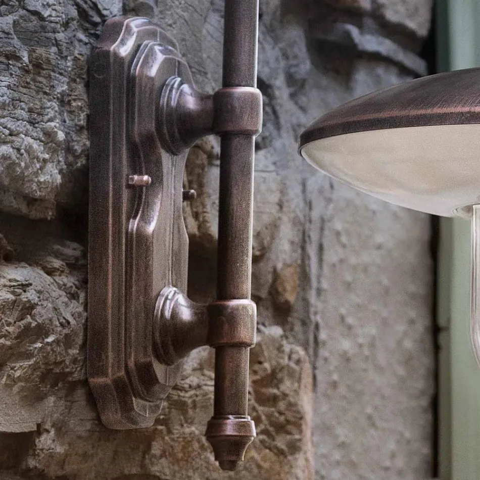 Zewnętrzny kinkiet z czarnego aluminium i ręcznie malowanych kwiatów - Latina Viadurini