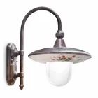 Zewnętrzny kinkiet z czarnego aluminium i ręcznie malowanych kwiatów - Latina Viadurini