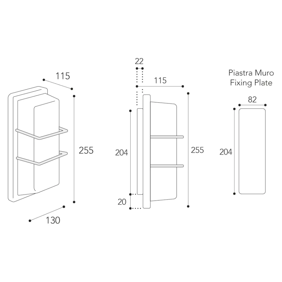 Kinkiet zewnętrzny w kolorze mosiądzu, E27, styl geometryczny, wyprodukowany we Włoszech - kryształ Viadurini