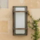 Mosiężna lampa ścienna zewnętrzna, E27, styl geometryczny, wyprodukowana we Włoszech - kryształ Viadurini