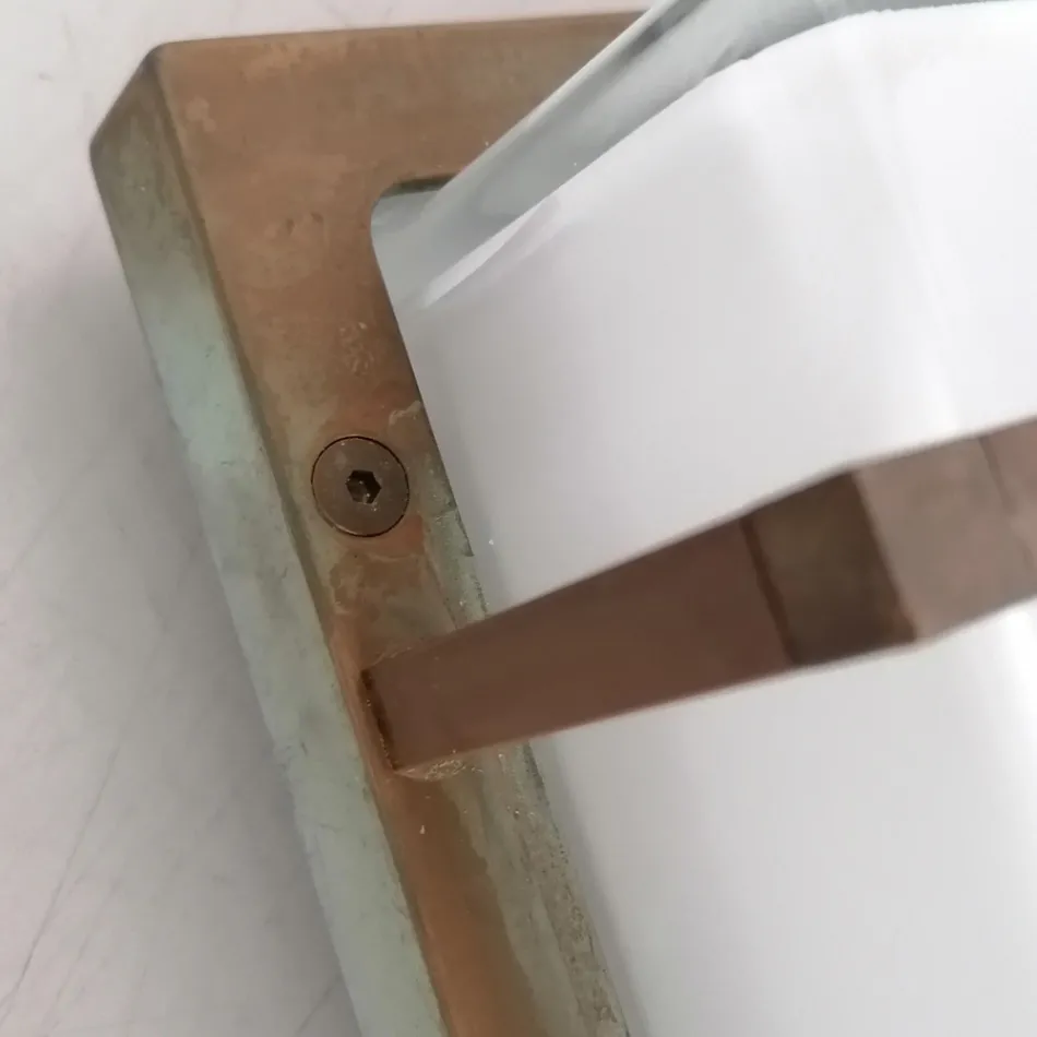 Mosiężna lampa ścienna zewnętrzna, E27, styl geometryczny, wyprodukowana we Włoszech - kryształ Viadurini